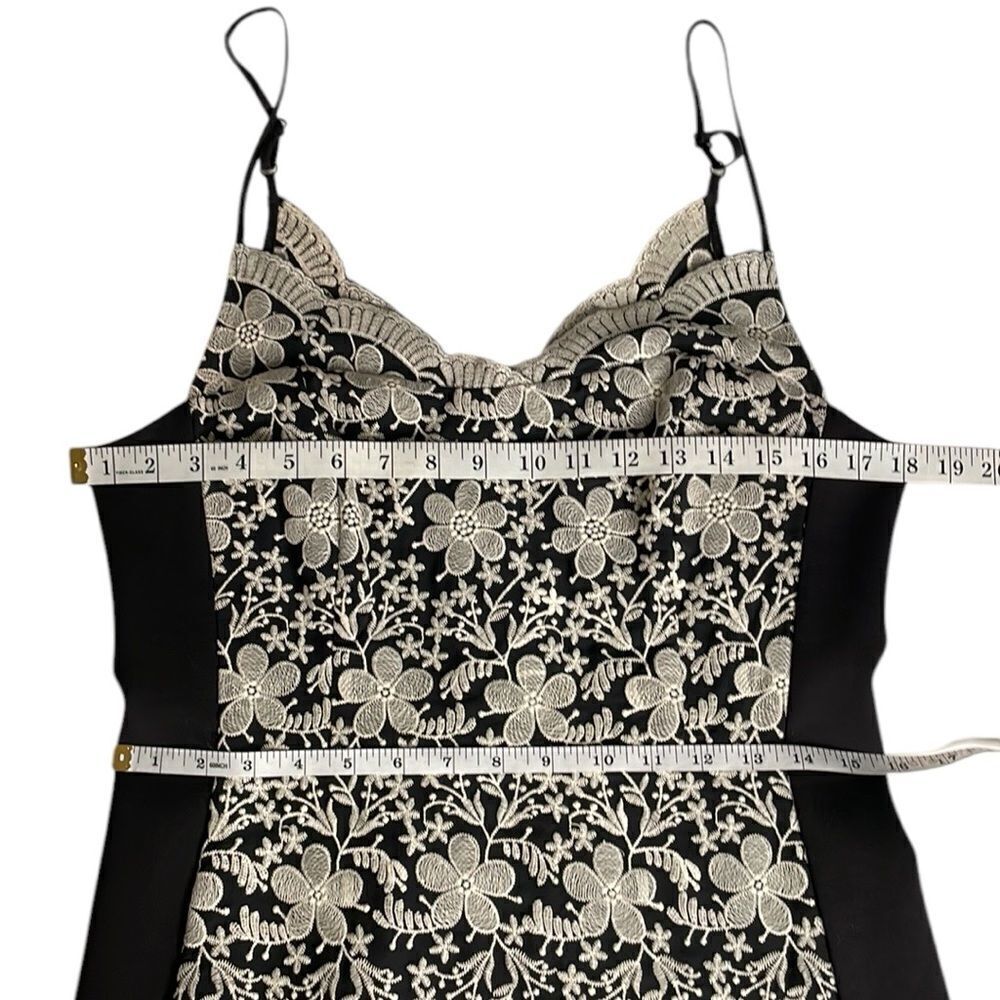 EUC Eva Franco at Anthropologie Black & Off-White Floral Embroidery Dress - Picture 6 of 8